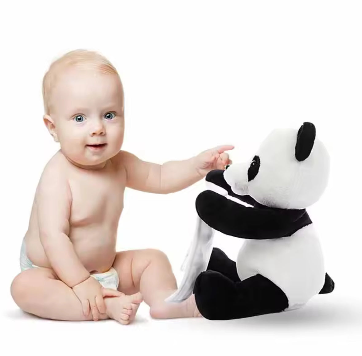 Cute hide and seek panda