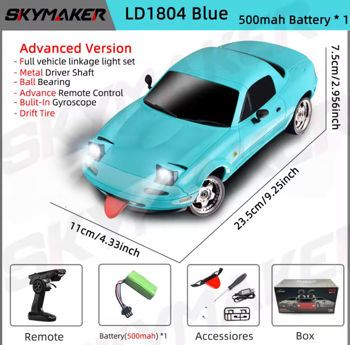 Sky maker LDRC 1/18 RC drift car mx5