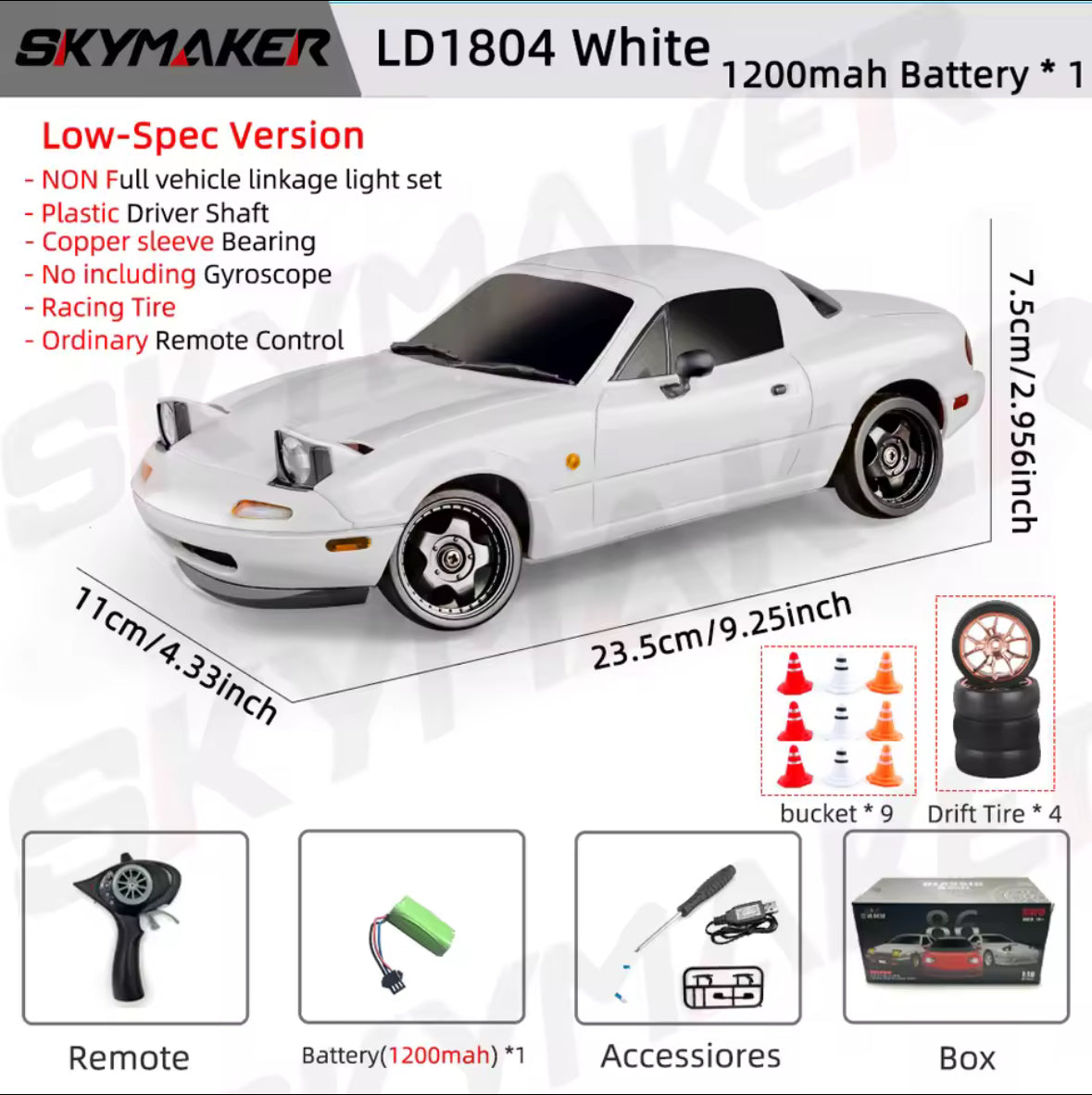 Sky maker LDRC 1/18 RC drift car mx5