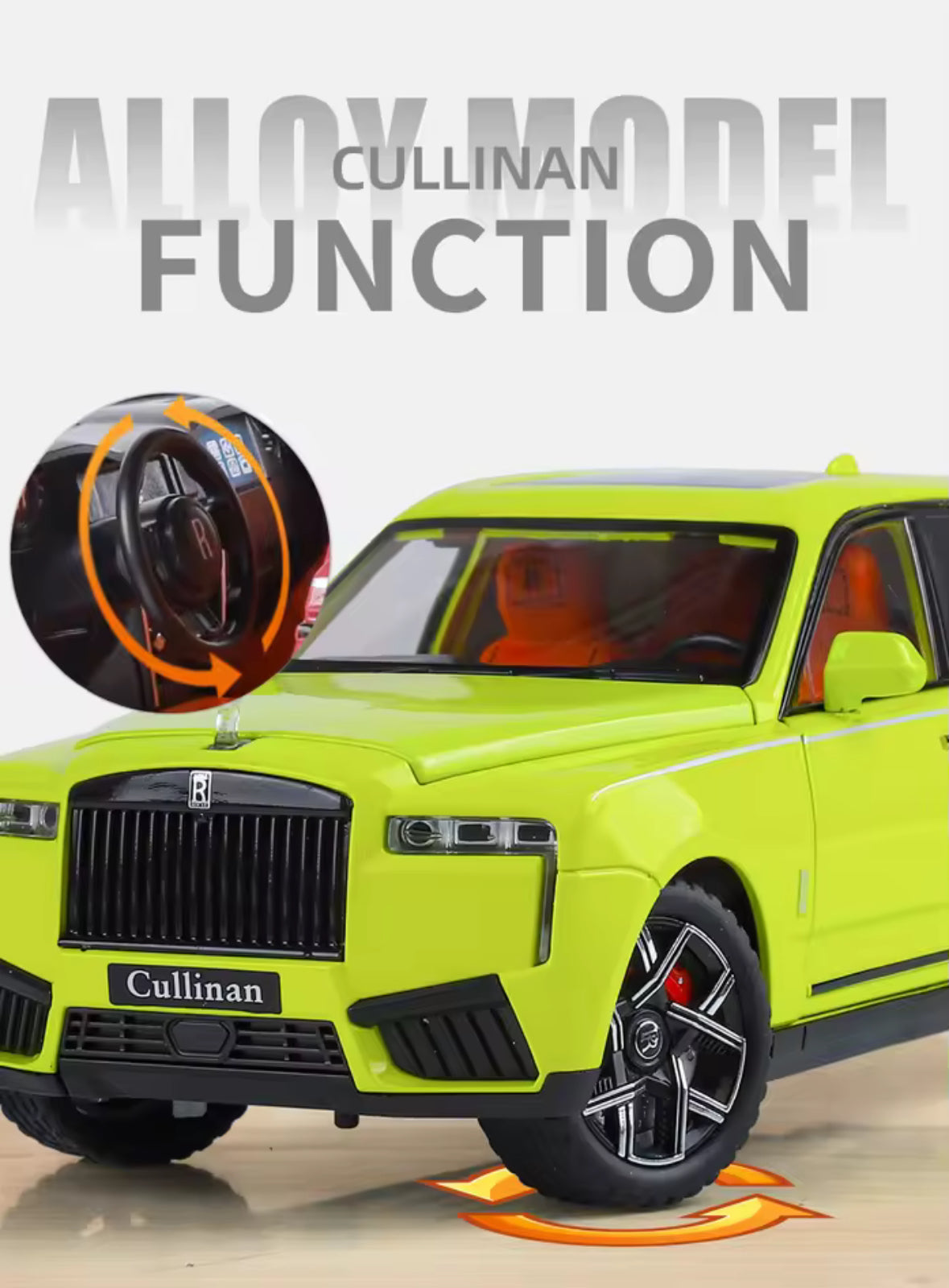 1/24 2025 Rolls Royce SUV Cullinan Alloy Luxury Car Model Diecasts Metal Toy Car Vehicles Model Sound Light Simulation Kids Gift