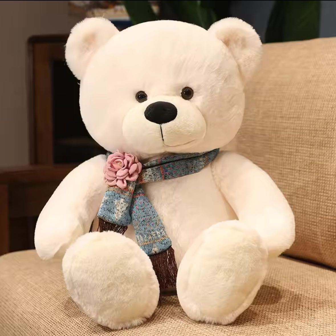 Cute Scarf Teddy Bear Plush Toy Soft Stuffed Animal Toys Kawaii Xmas Birthday Gift for Girls Boys Kids Children (40cm)