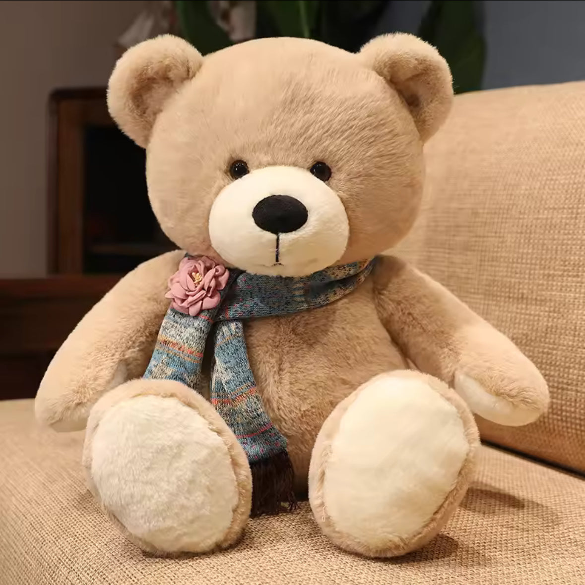 Cute Scarf Teddy Bear Plush Toy Soft Stuffed Animal Toys Kawaii Xmas Birthday Gift for Girls Boys Kids Children (40cm)