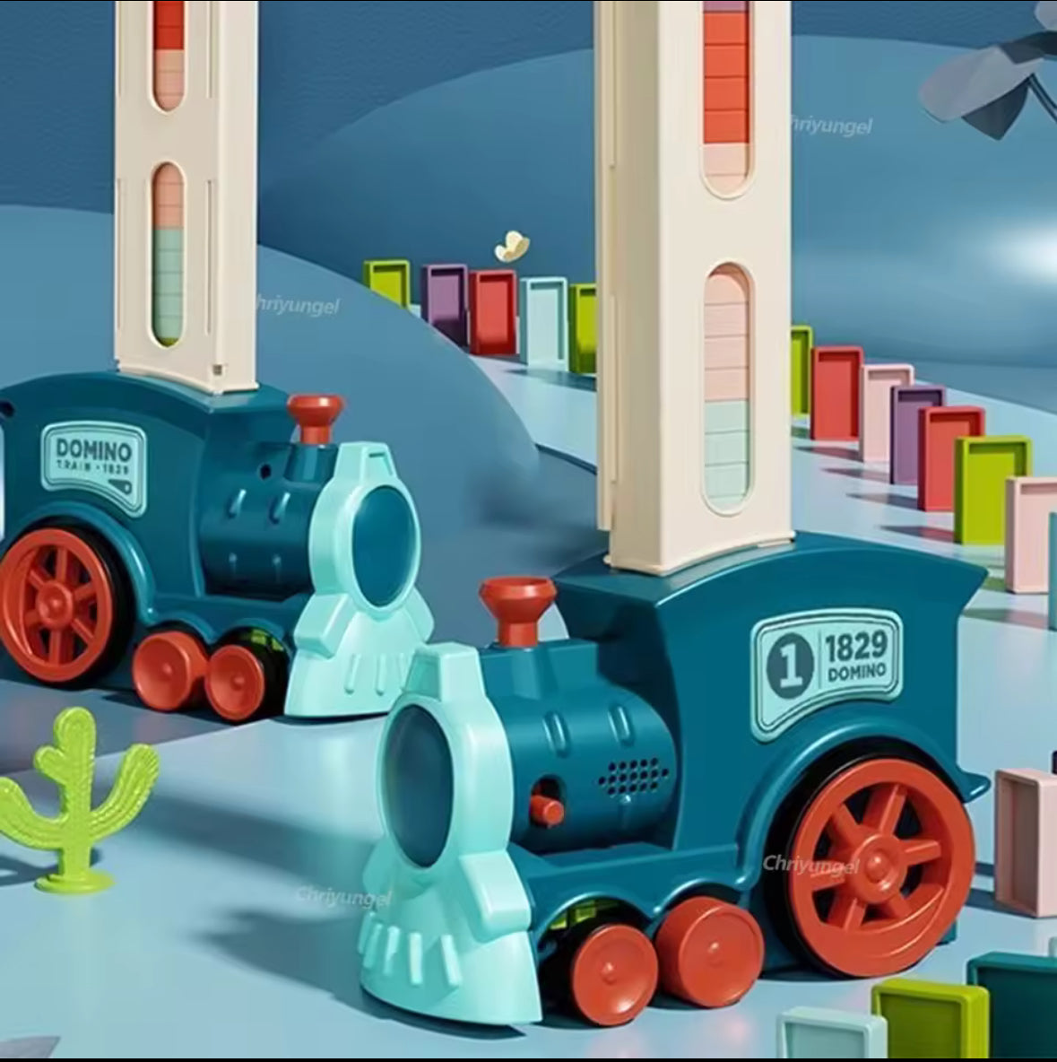 Electric Domino Train Set Kids Automatic Laying Colorful Domino Train with Lighting Sound Effects DIY Toys Kids Birthday Gift