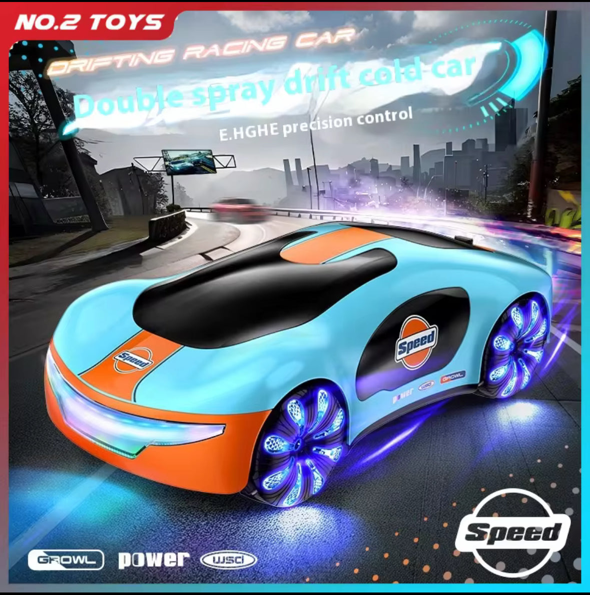 New Energy RC Drift Car Dual Spray Remote Control Concept Car with Lights Music RC Racing Cars Boys Toy Drift Sports Car Model