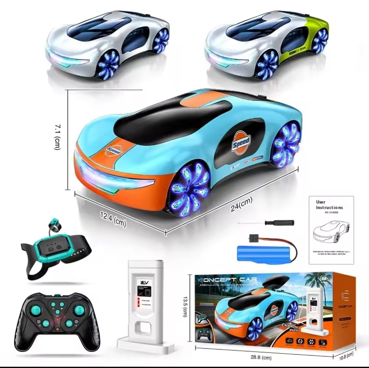 New Energy RC Drift Car Dual Spray Remote Control Concept Car with Lights Music RC Racing Cars Boys Toy Drift Sports Car Model