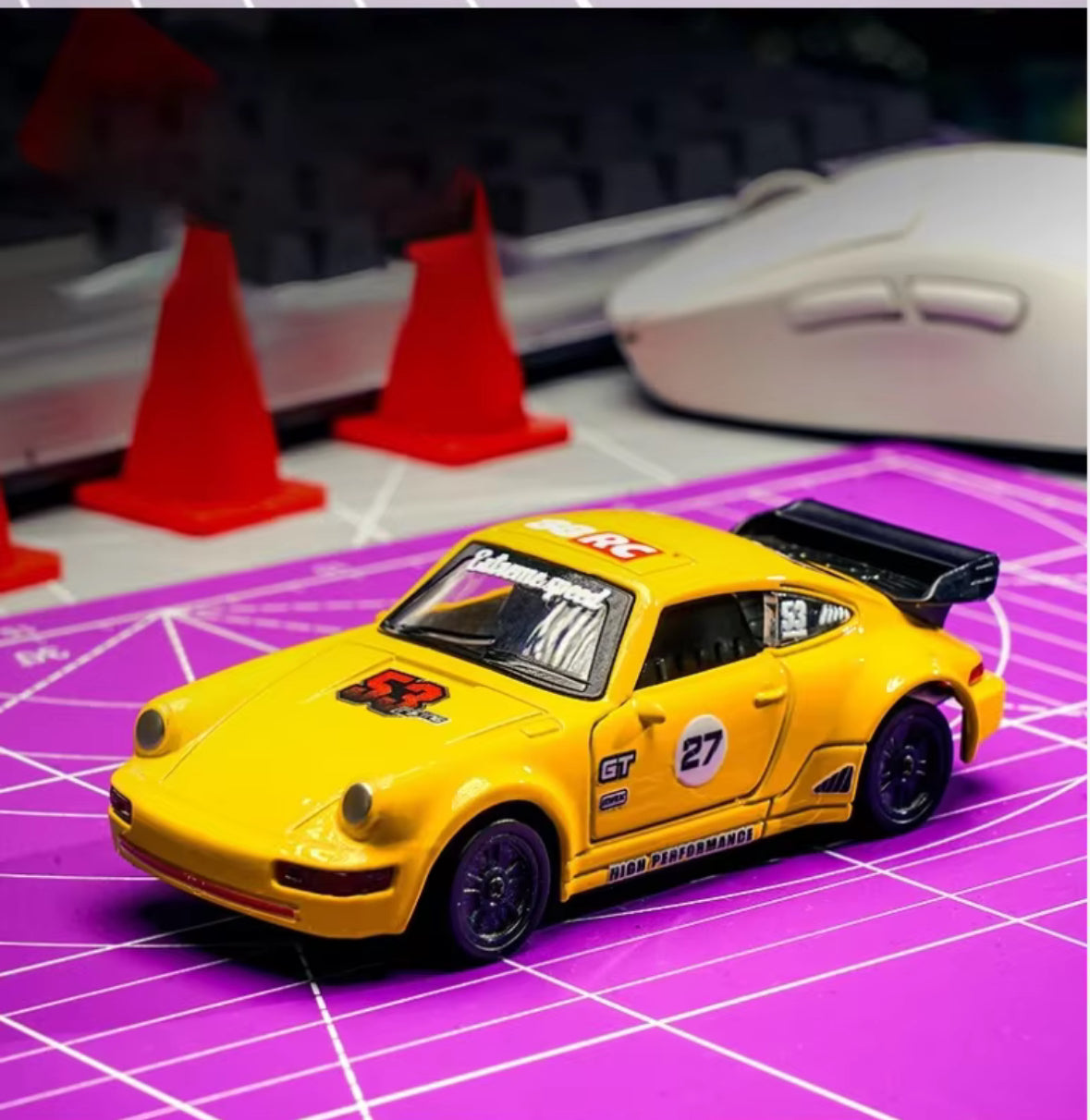 Rc Porsche Car Remote Control Drift Racing Mini Car Model Alloy High-Speed Four-Wheel Drive Gyroscope Simulation Lights 1:43