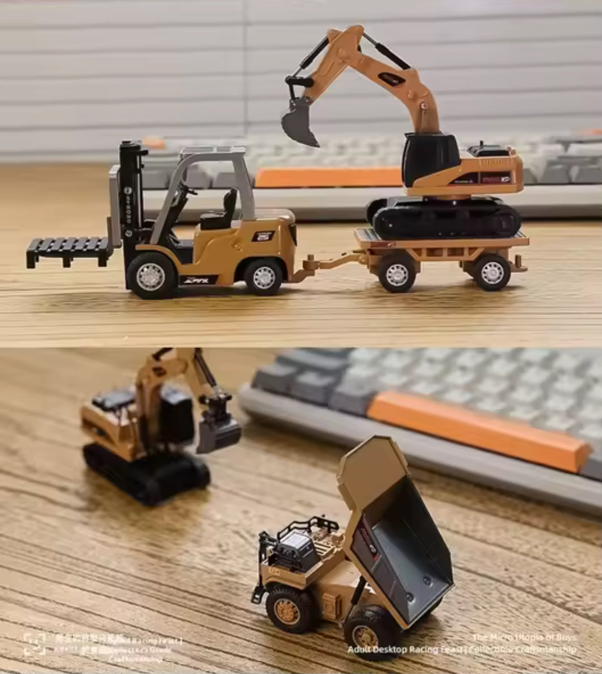 New RC Car 1:64 Full Scale Alloy Mini RC Engineering Vehicle 2.4G Mobile Phone RC Excavator Dumper Truck