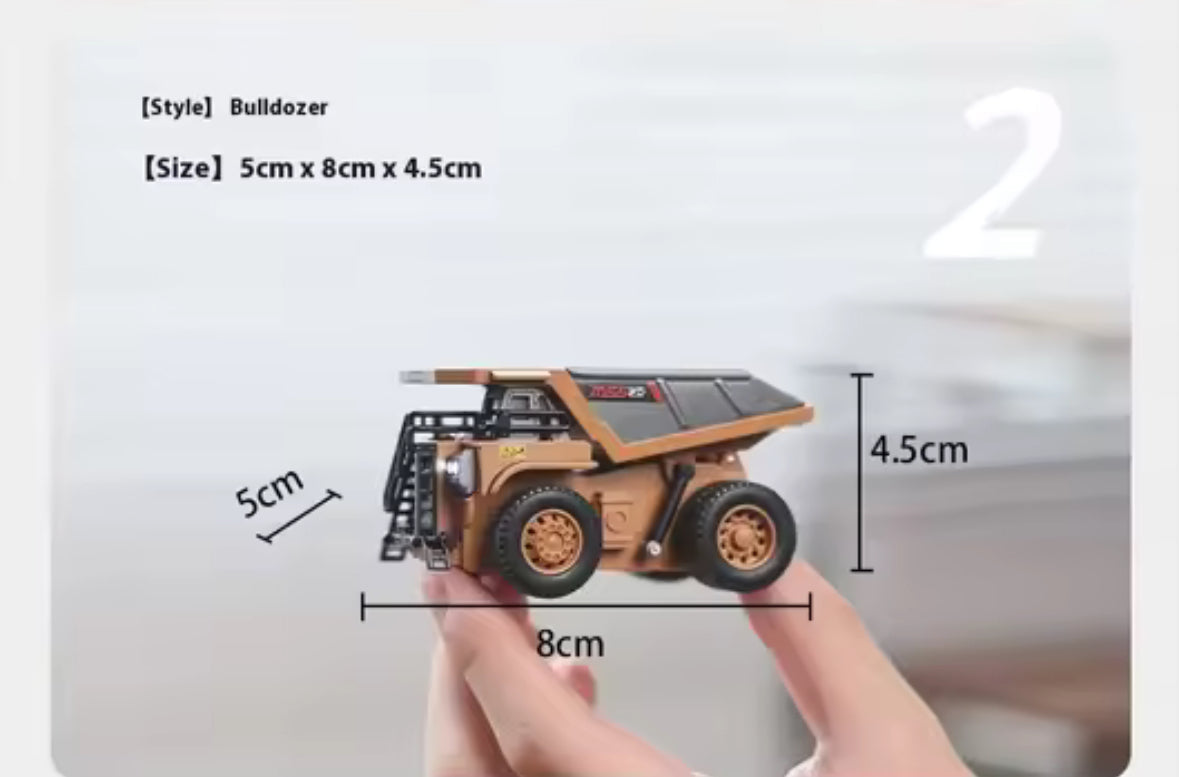 New RC Car 1:64 Full Scale Alloy Mini RC Engineering Vehicle 2.4G Mobile Phone RC Excavator Dumper Truck