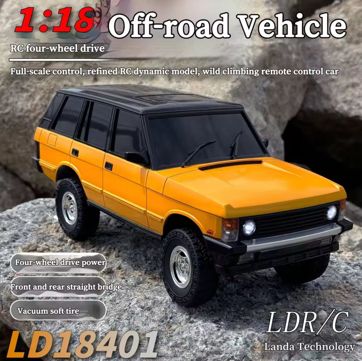 Ld18401 1/18 Remote Control Car Rc Offroad 4x4 Land Rover Simulation Remote Control Model Climbing Car Boys Kids Birthday Gift