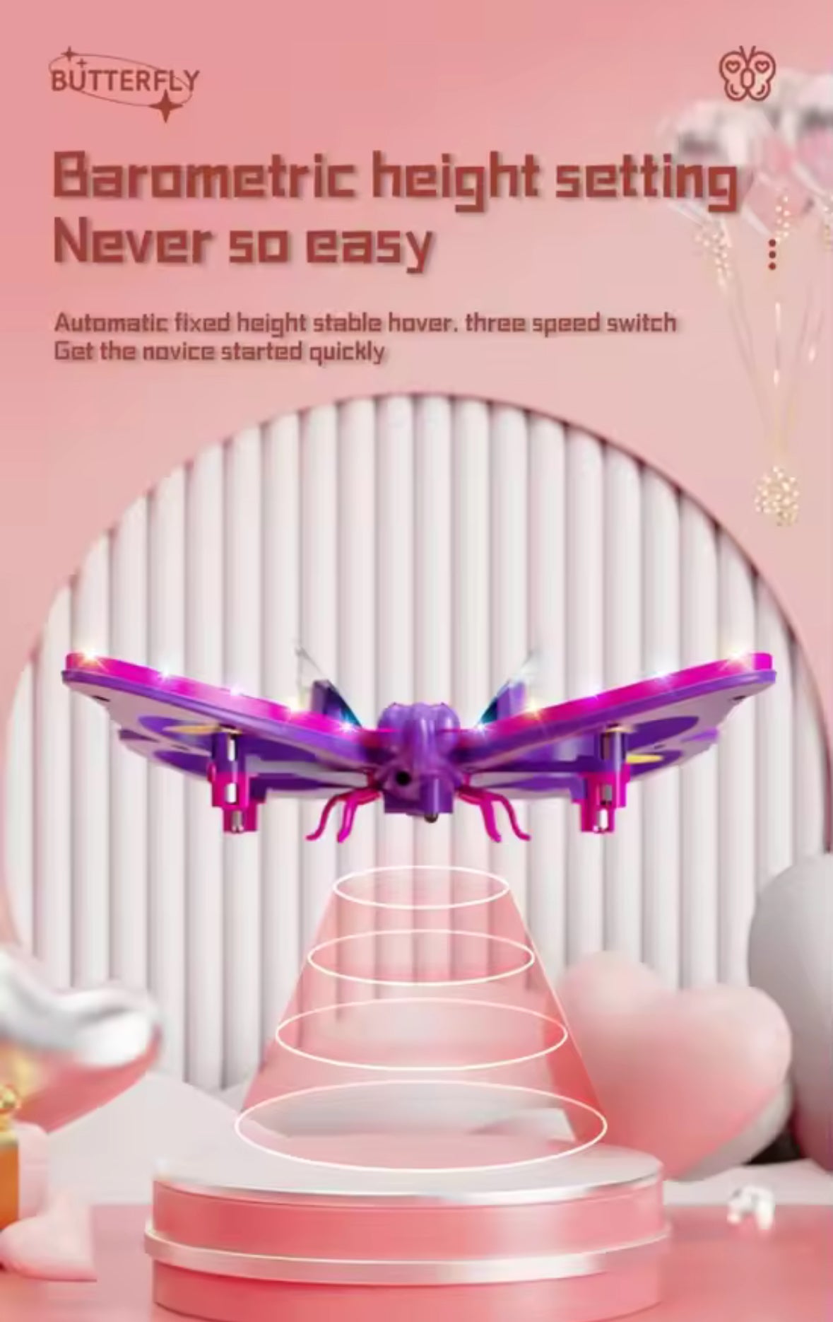 Butterfly Remote Control Drone Quadcopter Children Plane Toy Flight Model Airplane Toy Gift Kid Girl Adult