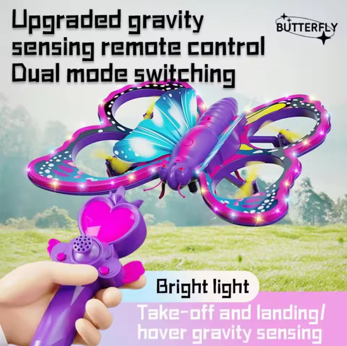 Butterfly Remote Control Drone Quadcopter Children Plane Toy Flight Model Airplane Toy Gift Kid Girl Adult
