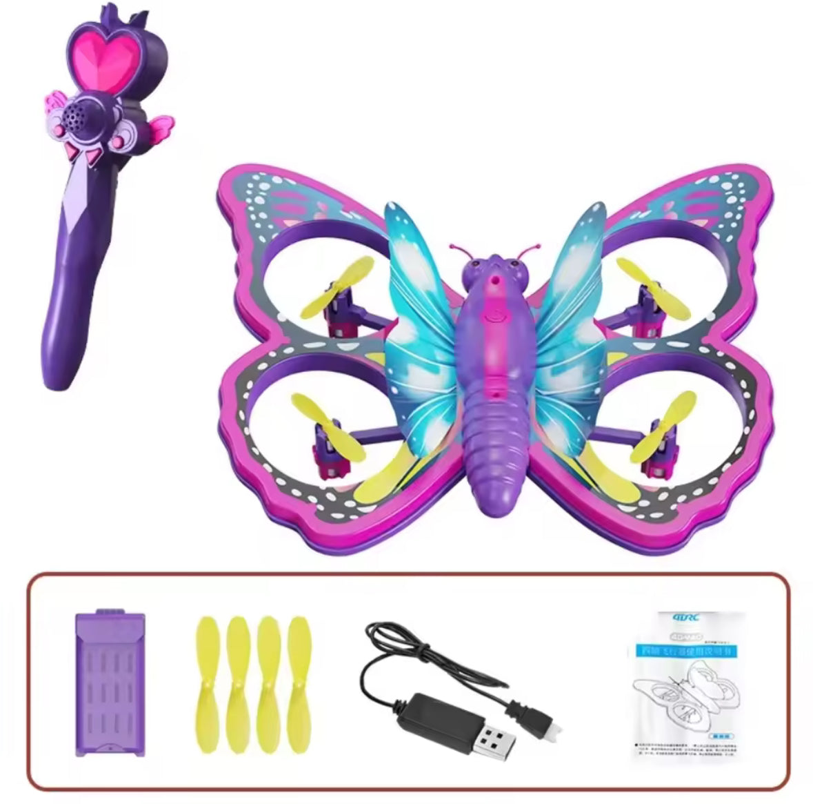 Butterfly Remote Control Drone Quadcopter Children Plane Toy Flight Model Airplane Toy Gift Kid Girl Adult