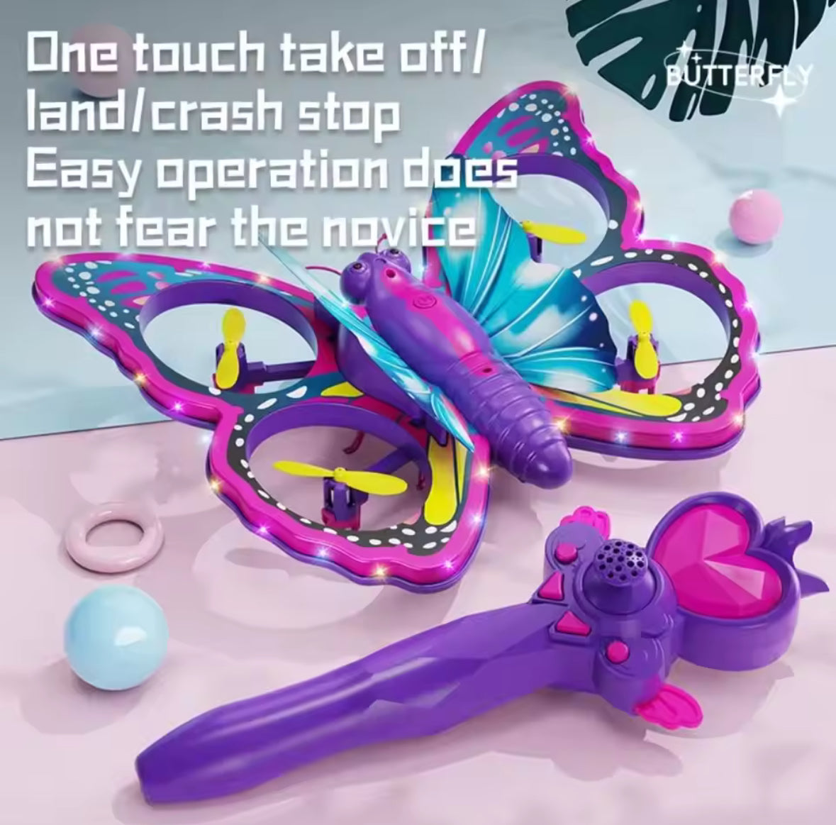 Butterfly Remote Control Drone Quadcopter Children Plane Toy Flight Model Airplane Toy Gift Kid Girl Adult