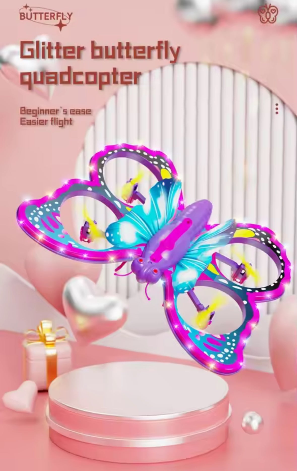 Butterfly Remote Control Drone Quadcopter Children Plane Toy Flight Model Airplane Toy Gift Kid Girl Adult