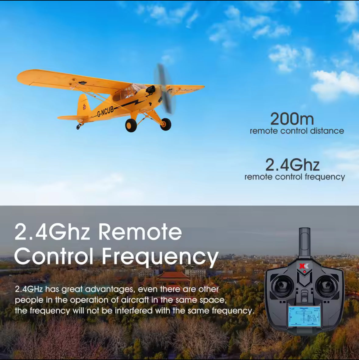 RC Plane RTF 2.4G Brushless Motor 3D/6G Remote Control Airplane Wltoys A160 Upgraded J3-CUB Ready To Fly