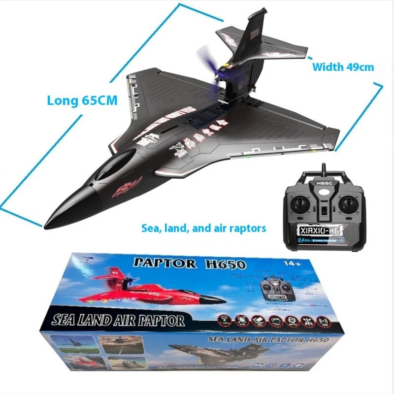 New H650 Big Size Rc Plane Water Proof And Fall Resistant Land And Air Raptor Rc Raptor Fixed Wing Foam Aircraft Outdoor Glider