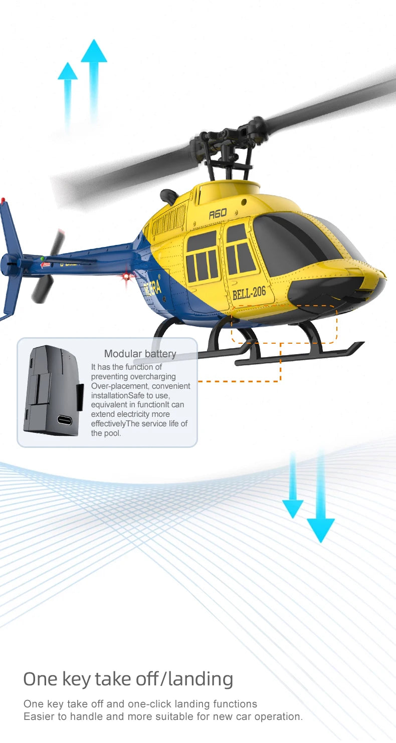 RC Plane 2025 RC ERA A60 1:42remote-controlled aircraft  Bell 206 helicopter optical flow positioning 2.4g original