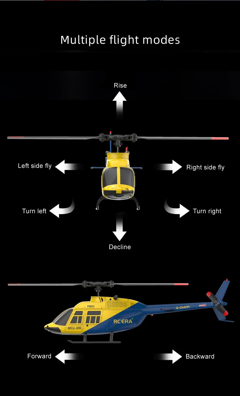 RC Plane 2025 RC ERA A60 1:42remote-controlled aircraft  Bell 206 helicopter optical flow positioning 2.4g original