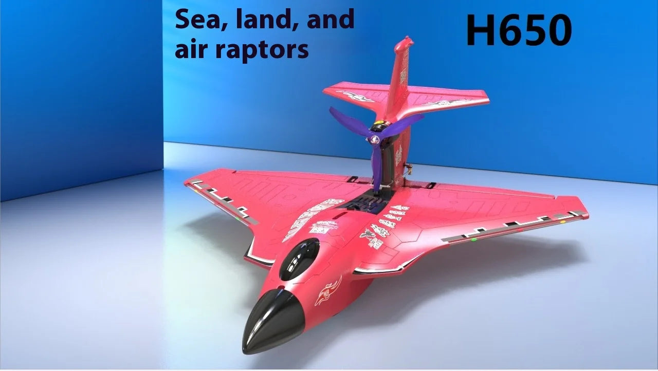 New H650 Big Size Rc Plane Water Proof And Fall Resistant Land And Air Raptor Rc Raptor Fixed Wing Foam Aircraft Outdoor Glider