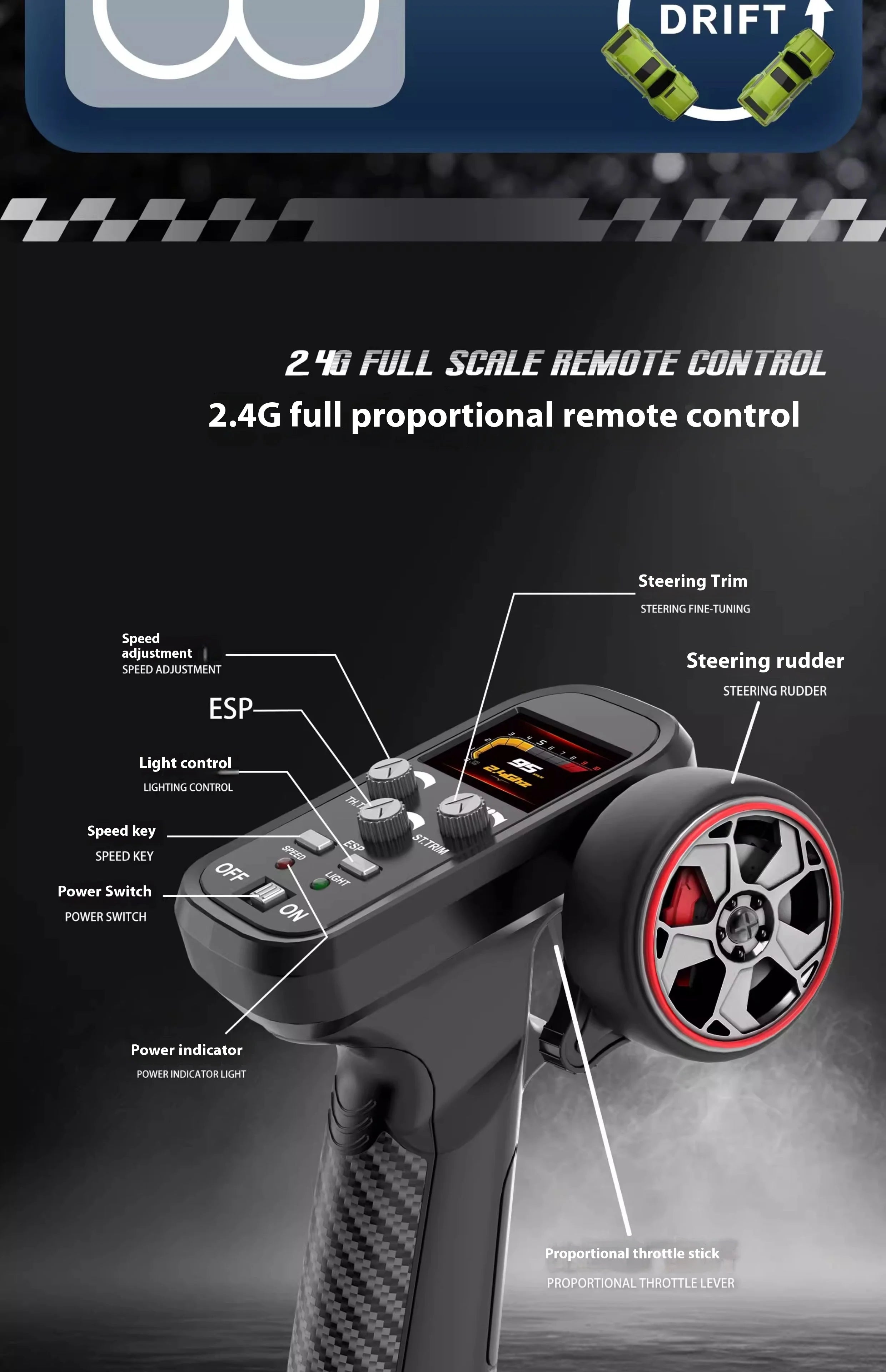 Rc Cars 1:43 Full-Scale Four-Wheel Drive High-Speed Drift Car Remote Control Car 2.4g With Gyroscope Mini Remote Control Car Toy