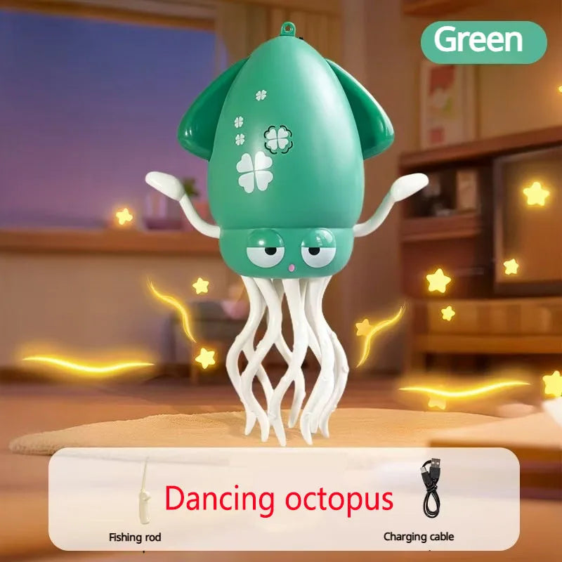 Electric Dancing Octopus Toy Kids Sound and Light Obstacle Avoidance Crawling Simulated Octopus Baby Fun Interactive Toys