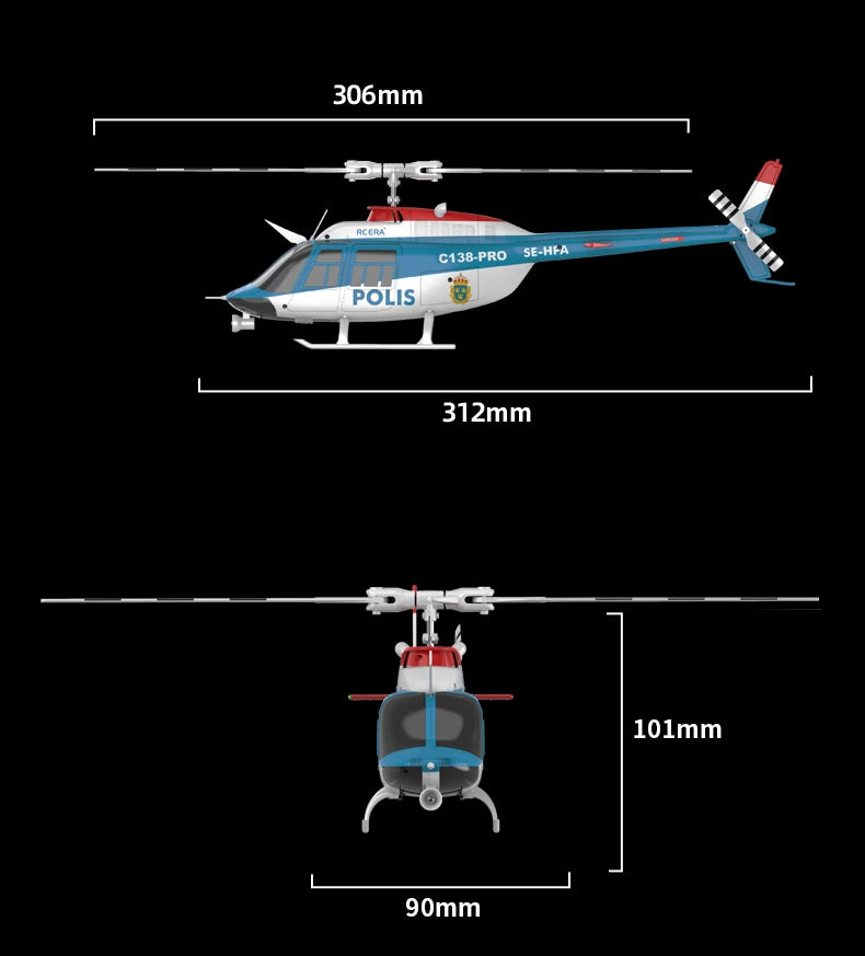 RC ERA In stock 2025 new Bell 206 C138 PRO brushless version remote control helicopter model helicopter like real RC drone