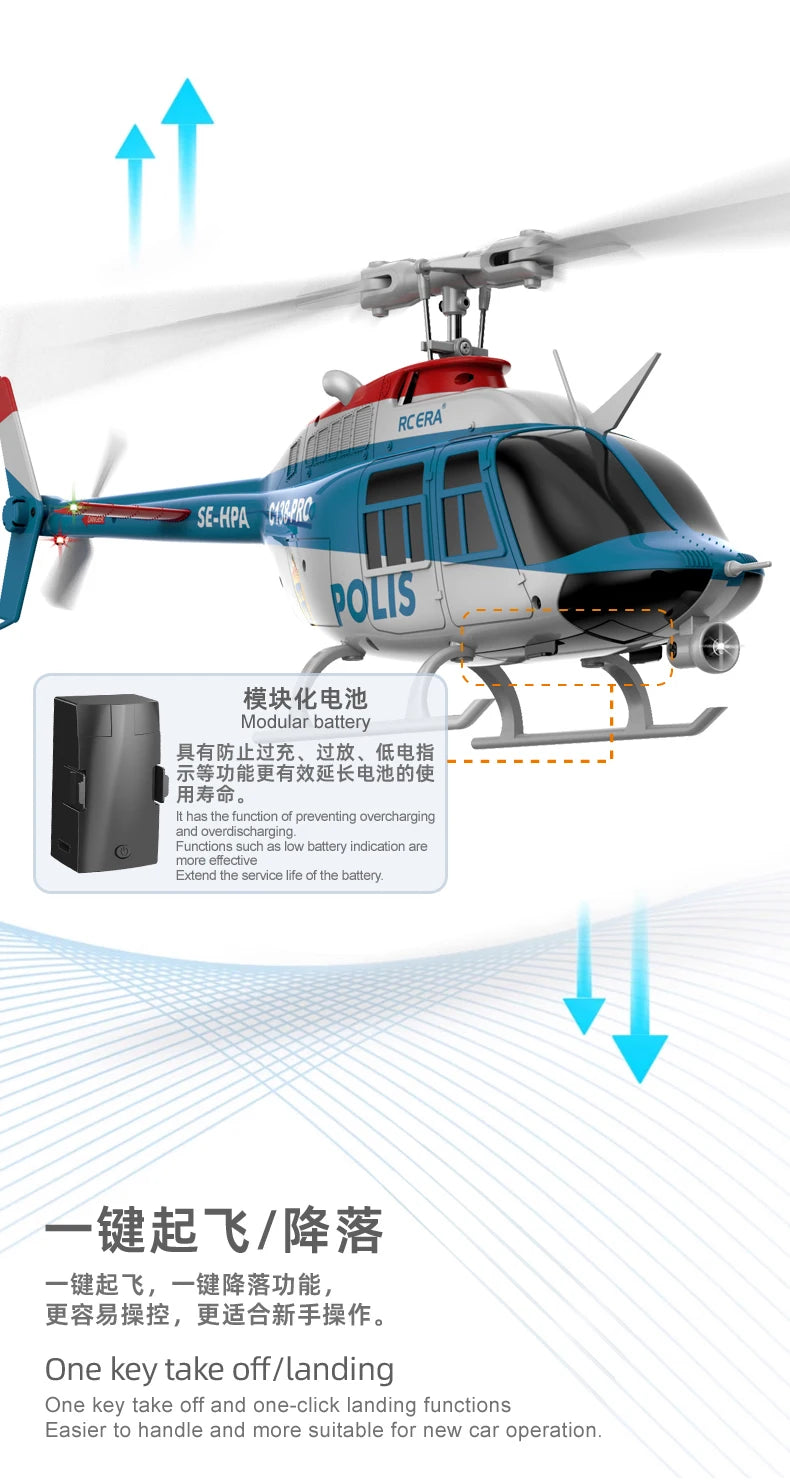 RC ERA In stock 2025 new Bell 206 C138 PRO brushless version remote control helicopter model helicopter like real RC drone