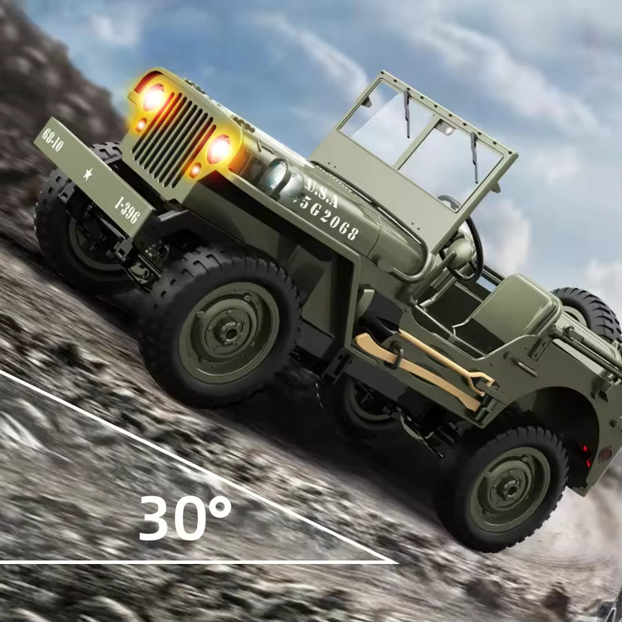 1:10 RC Military Jeep – 4WD Crawler Adventure Truck