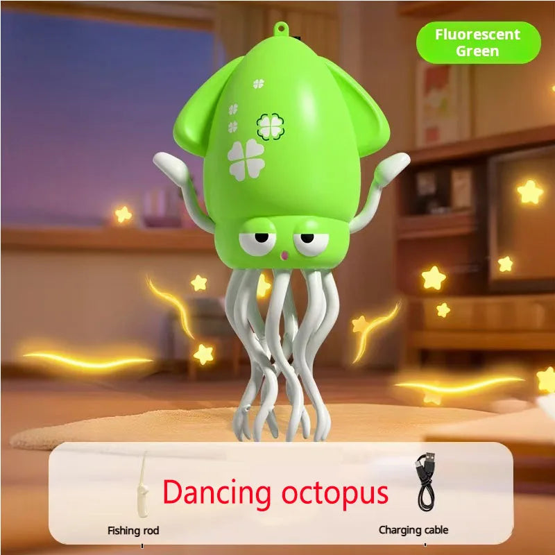 Electric Dancing Octopus Toy Kids Sound and Light Obstacle Avoidance Crawling Simulated Octopus Baby Fun Interactive Toys
