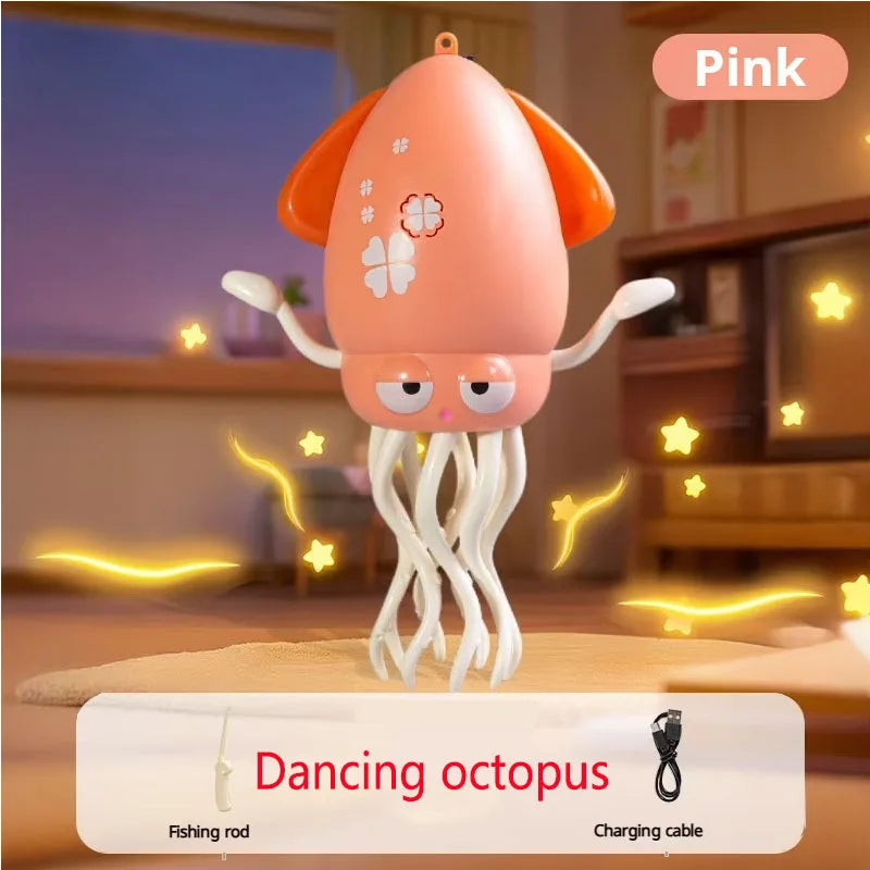 Electric Dancing Octopus Toy Kids Sound and Light Obstacle Avoidance Crawling Simulated Octopus Baby Fun Interactive Toys