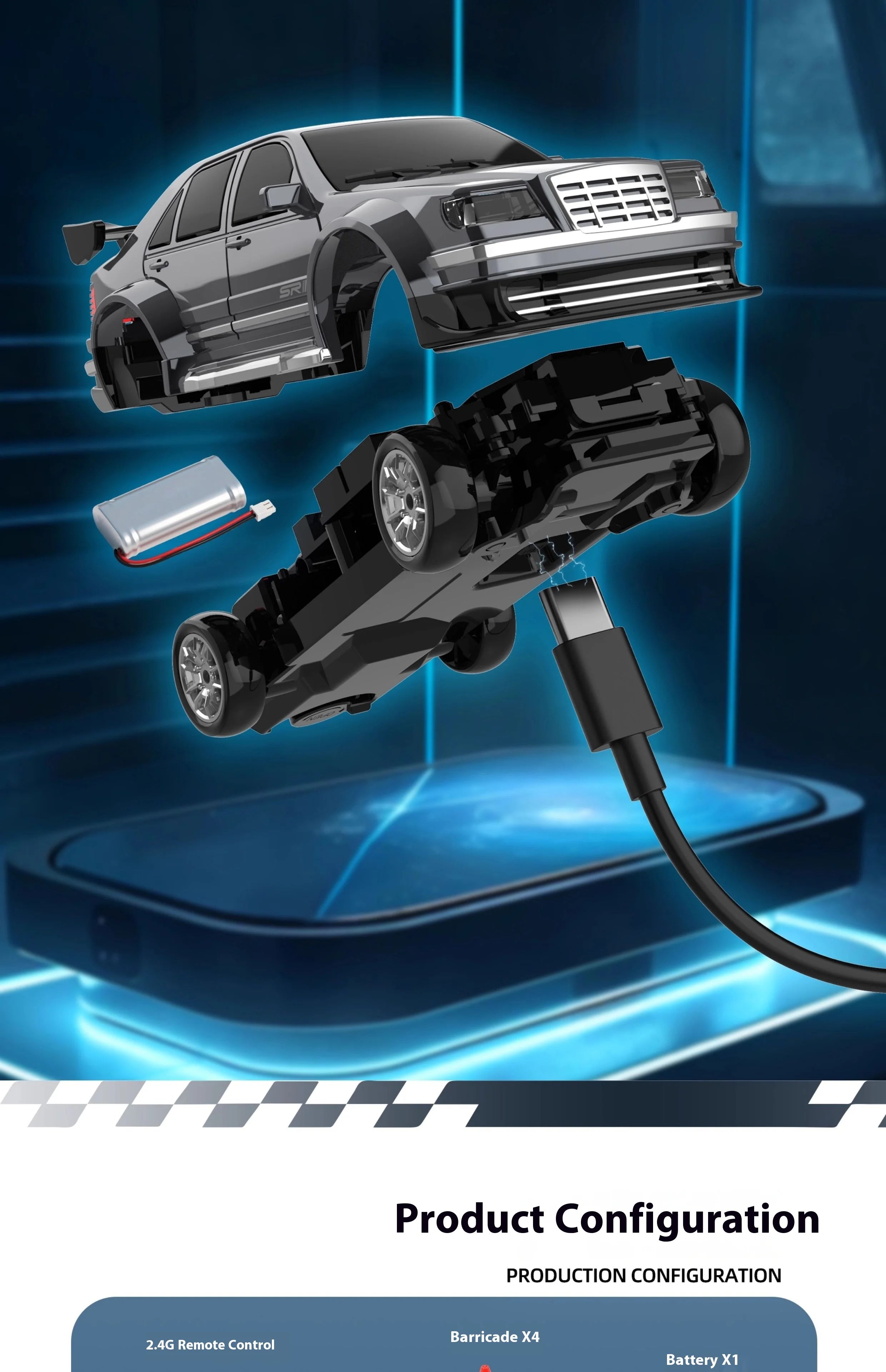 Rc Cars 1:43 Full-Scale Four-Wheel Drive High-Speed Drift Car Remote Control Car 2.4g With Gyroscope Mini Remote Control Car Toy