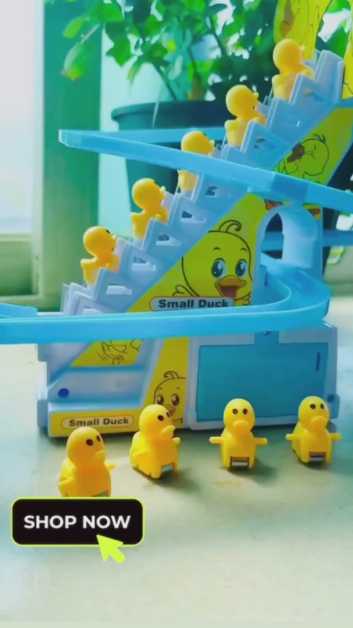 Children's ducklings climb stairs, cute ducks climb stairs, baby electric singing toys, duck slides